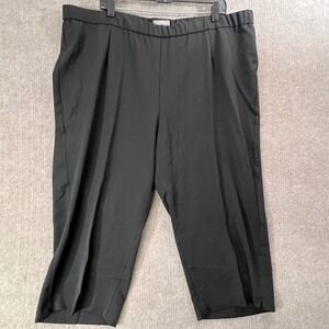 Investments II Black Cropped Pants Womens 24W Elastic Waist Career Casual